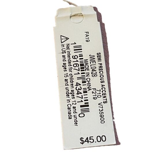 Lucky Brand Brass-Tone Weave Medallions Turquoise Stone Snake Chain Necklace - Picture 5 of 5